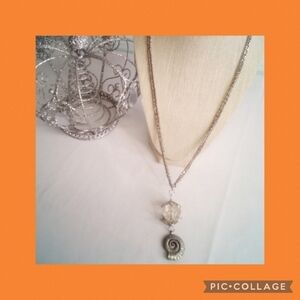SILVER costume jewelry shell necklace